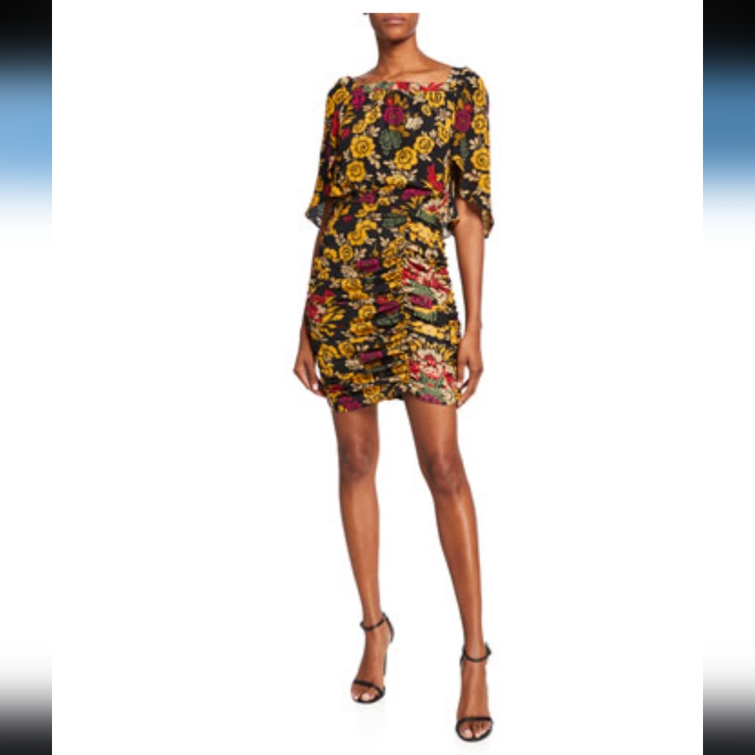 $598 Nwt Kobi Halperin From Neiman Marcus Silk Black Leandra Dresson P2p 22"